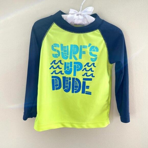 OshKosh B'Gosh Boys Neon Rash Guard 18 Months - Picture 1 of 6
